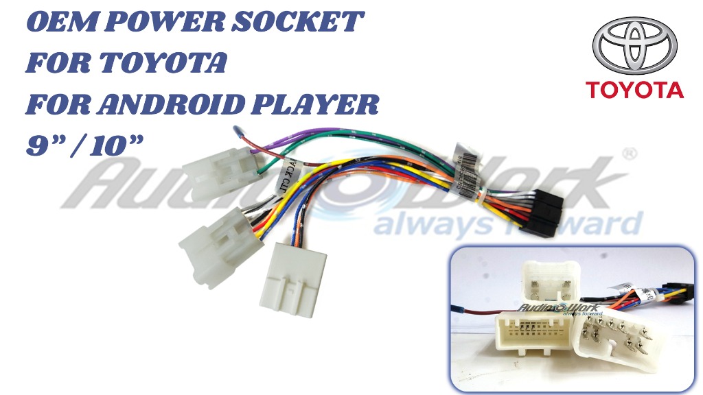 OEM Plug and Play Power Socket Toyota (3 Head) for Android Player, Auto