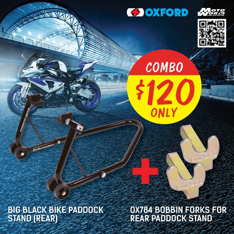 OX281 - Oxford Premium Motorfiets Paddock Stand Achter