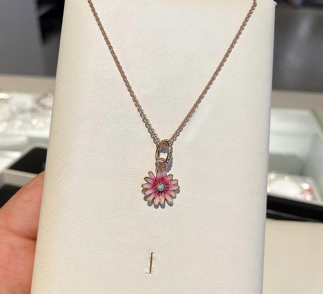 Necklace Set Pandora Pink Daisy Necklace Pandora Daisy Flower Necklace