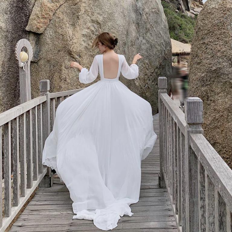 White evening wedding dress online