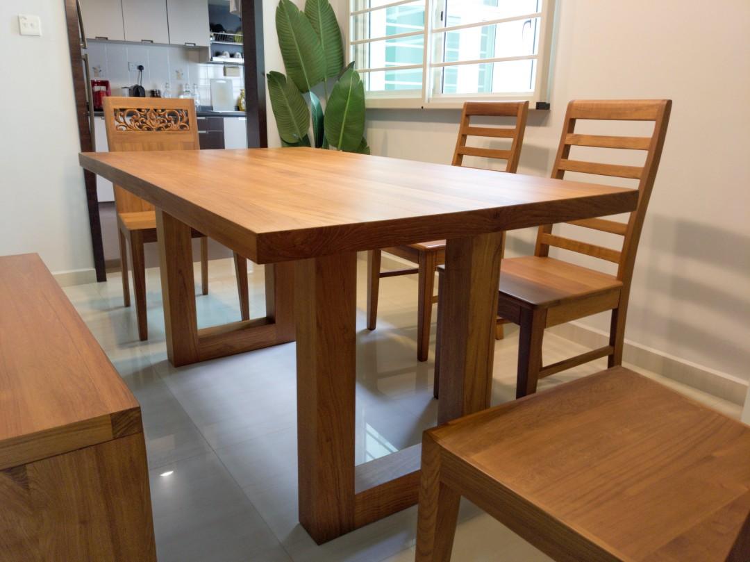 Premium Burmese Solid Teak wood 6 seaters dining table for sale