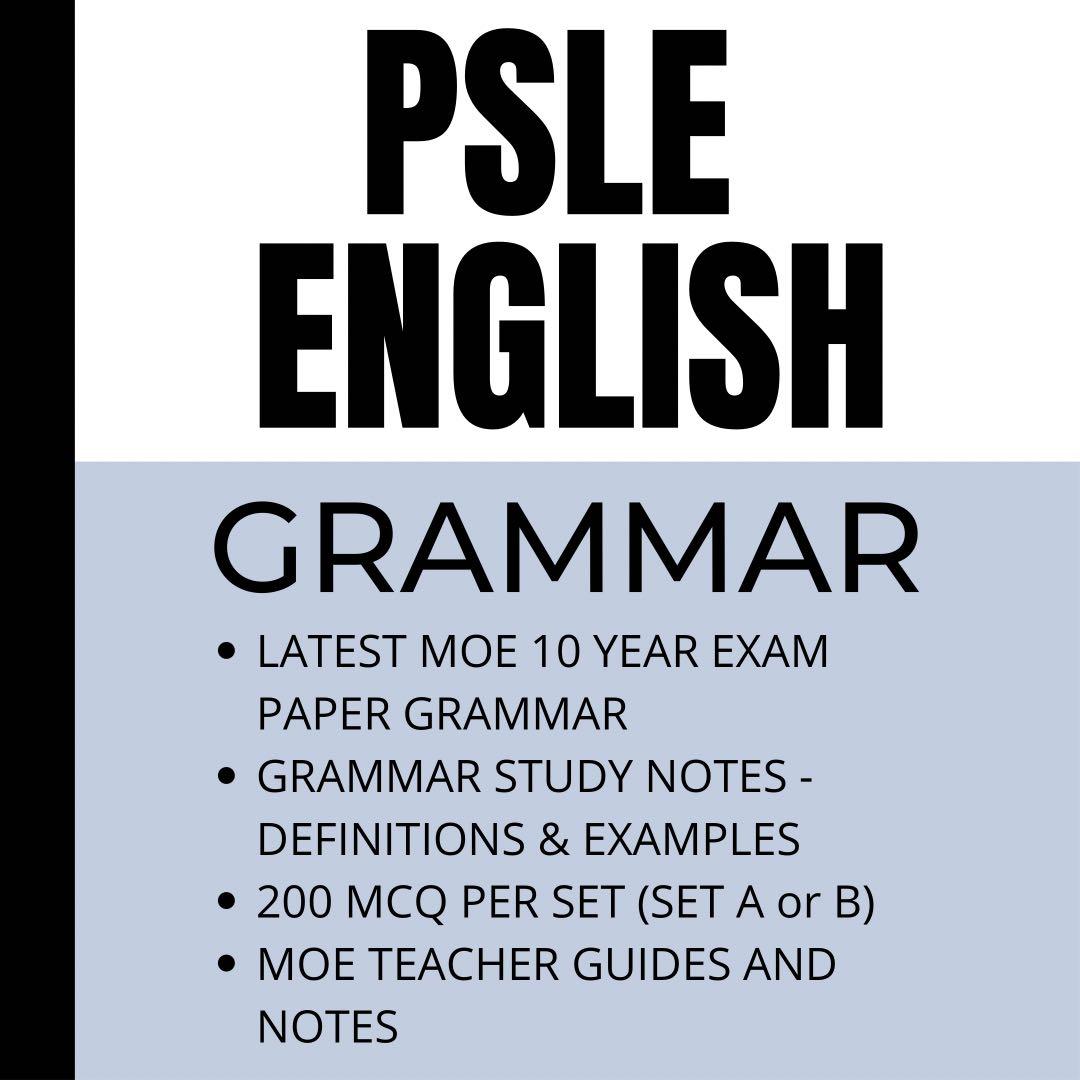 PSLE English Vocabulary/Grammar Theory and Exam, Teacher Notes and ...