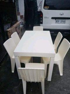Rattan table chair set