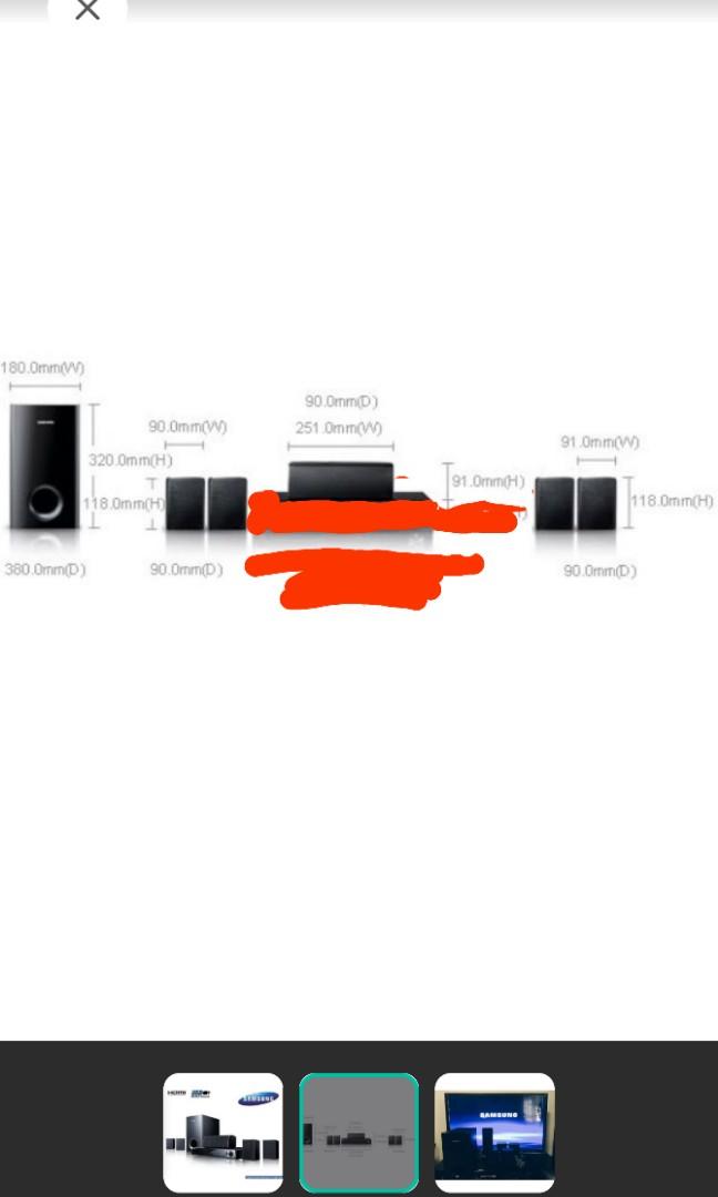 Samsung HT-Z210 5.1 Speakers - SPEAKERS ONLY! No speaker cables or DVD player63205307306499113
