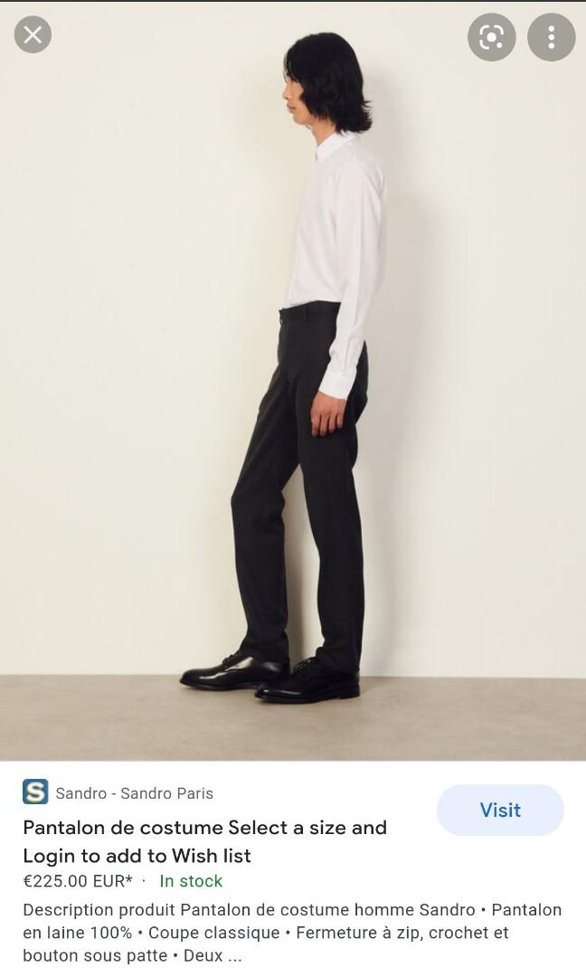 Sandro Homme Pantaloni da abito formali da uomo Luxury Apparel on Carousell