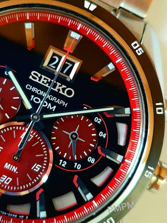 Seiko Criteria SPC213P1 Red Black and Silver Seiko Chronograph Genuine