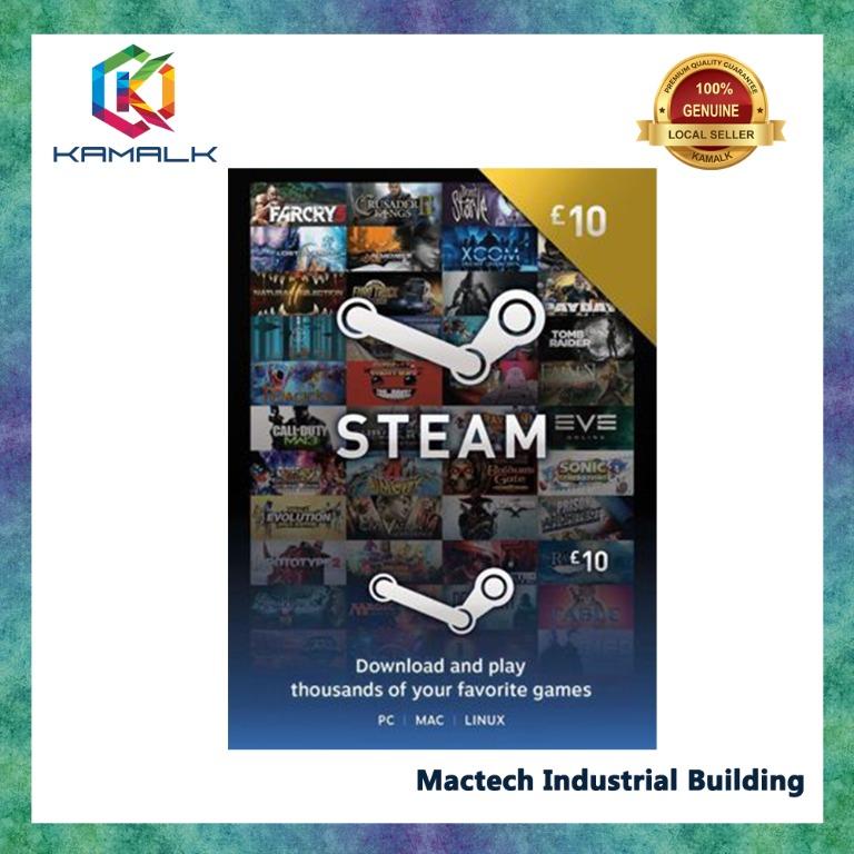 Steam Wallet Card (10 Pounds), Hobbies & Toys, Toys & Games on Carousell