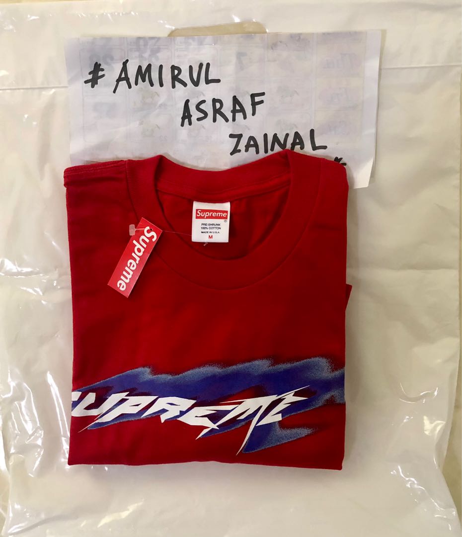 supreme wind tee red