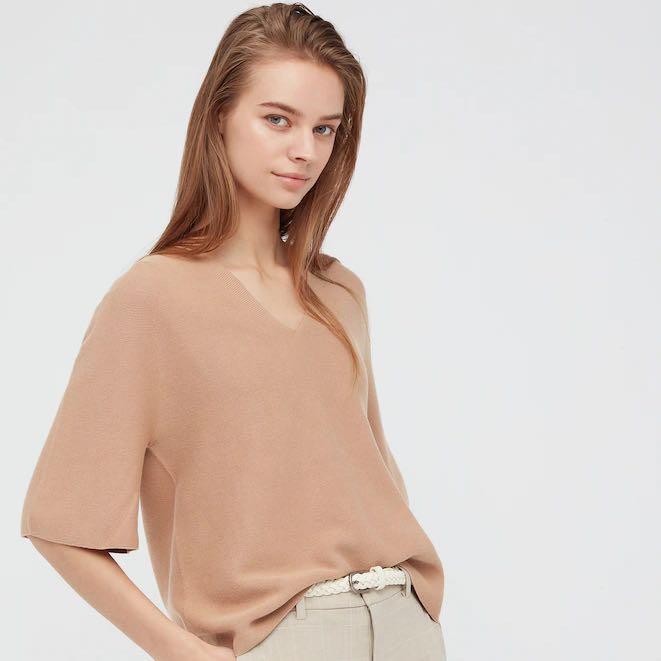 UNIQLO WOMEN 3D Knit Cotton Flare Half 