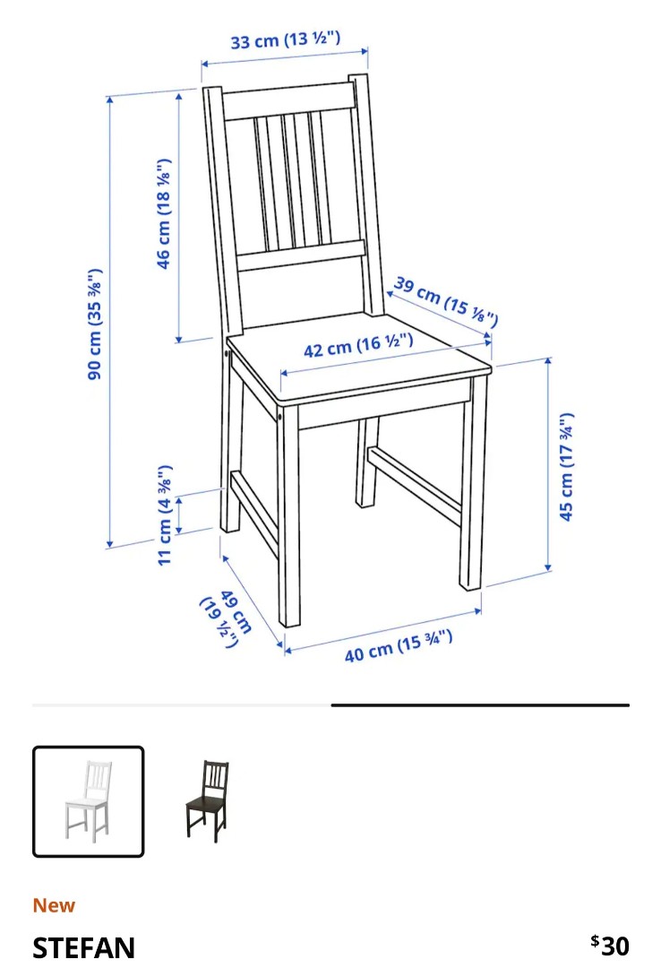 Used Ikea Chair (1no), Furniture & Home Living, Furniture, Chairs on