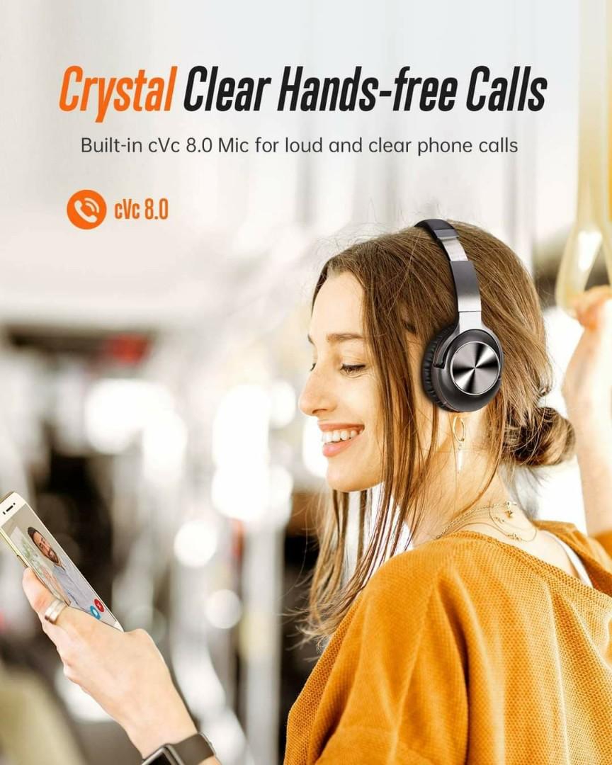 VANKYO C750 Headphones Active Noise Cancelling Over Ear with Microphone Wireless Headset Hi Fi Stereo Deep Bass with 30H Playtime Protein Earpads for Travel Work TV PC Cellphones Audio Headphones Head...