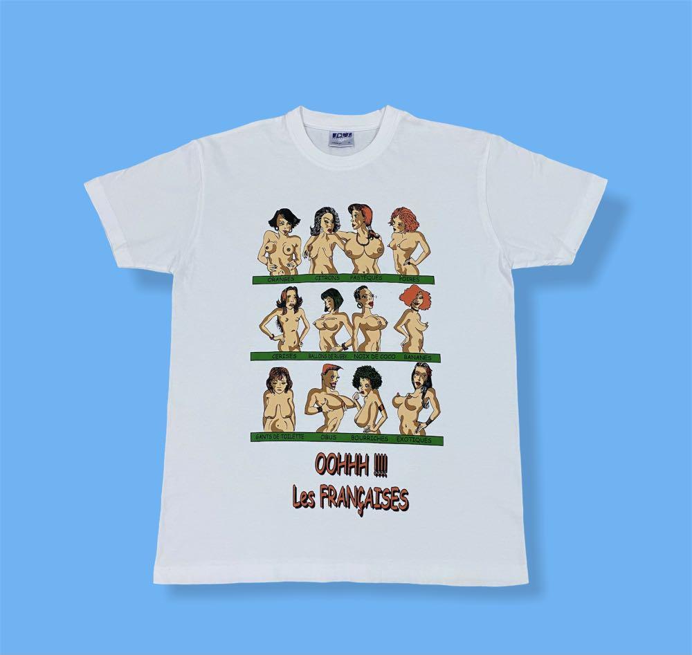 Vintage Boobs Breasts Types White T-Shirt 90s Sexual Explicit Nude Cartoon  Deadstock