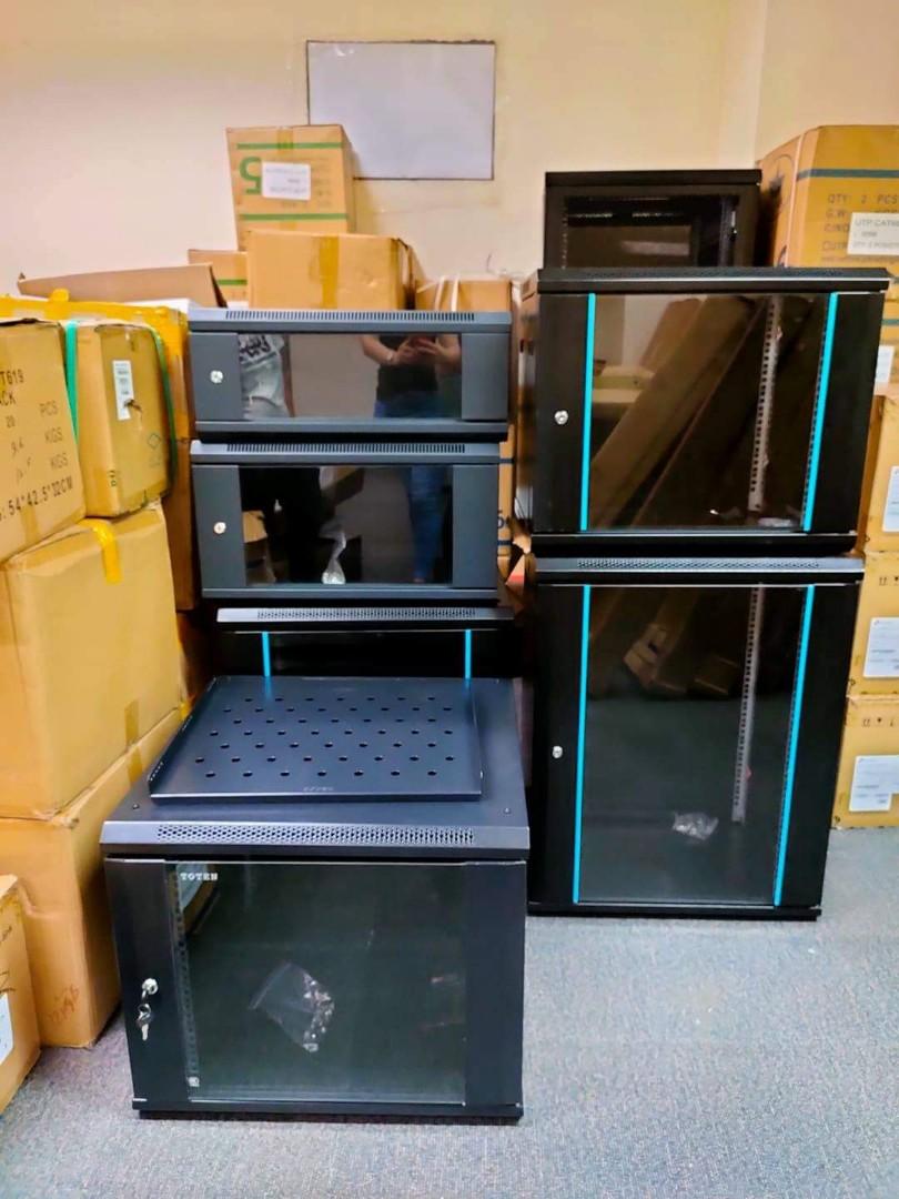 WALLMOUNTED SERVER RACK | DATA CABINET (Category: Networking) located in Pasig City. Submitted by fjEgangan (Listing ID 1104526912, Image 2). Description: Details: ✅ 2 Slot for Exhaust ✅ Removable Side Panel ✅ Glass Front Panel with Key ✅ Top and Bottom removable slot for cable management ✅ 4 mounting rails **** Add Ons Accessories **** ⭐ Exhaust Fan = 400.00 ⭐ PDU 6 Slots Plastic = 600.00 ⭐ PDU 8 Slots Plastic = 800.00 ⭐ PDU 8 Slots Metal = 1200