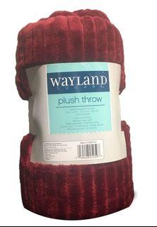 WAYLAND SQUARE PLUSH THROW (RED LINED) 50X60IN