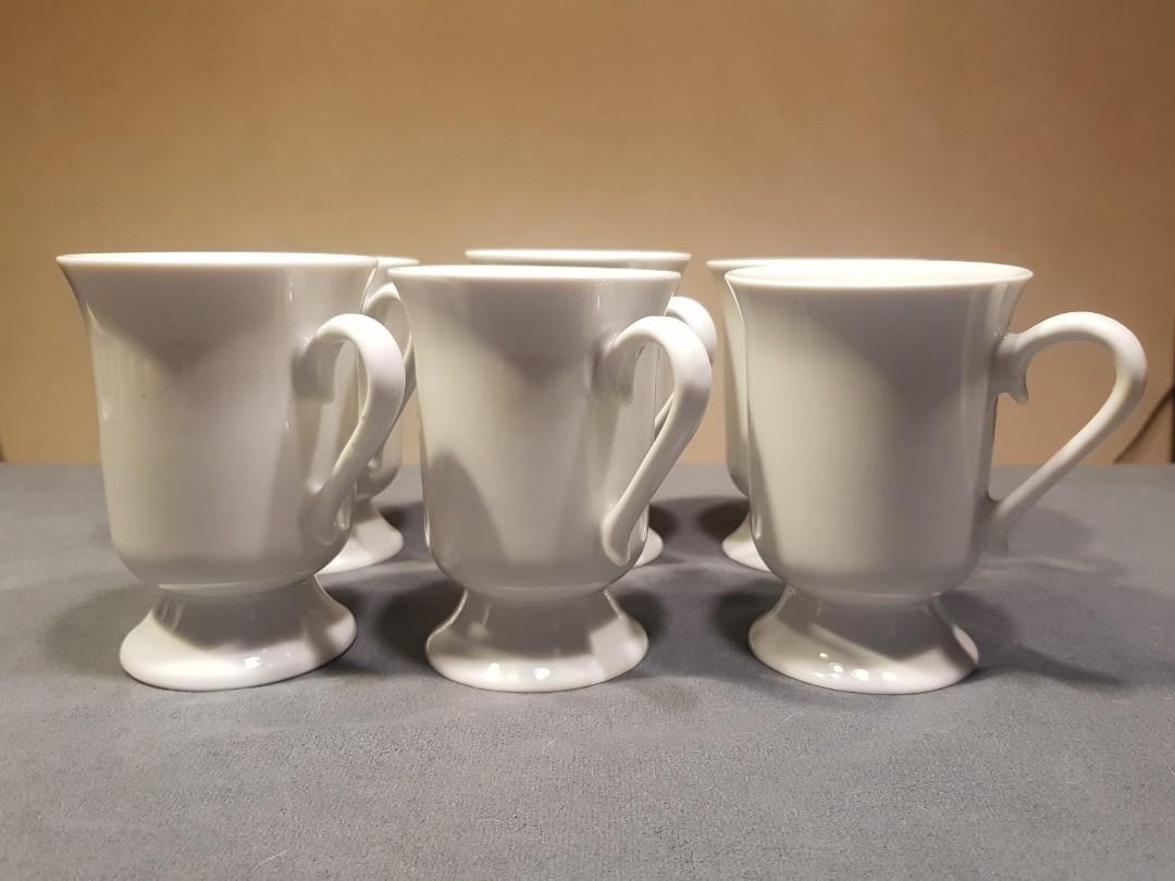White Footed Coffee Mug, Furniture & Home Living, Kitchenware & Tableware,  Coffee & Tea Tableware on Carousell