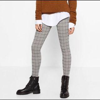 zara checkered leggings