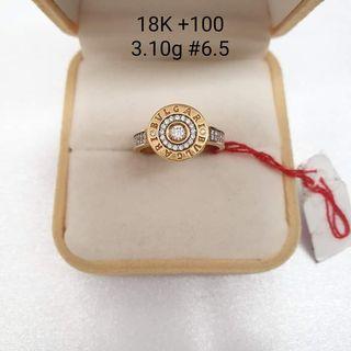 18k Saudi Gold Rings Russian Stones Bvlgari Design -