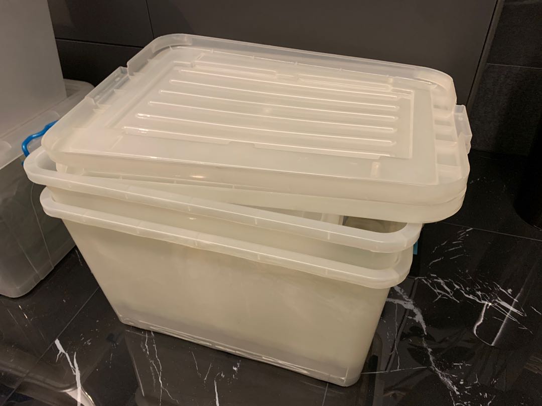 2 x Used plastic storage boxes, Furniture & Home Living, Home
