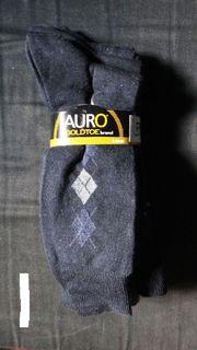 Auro by GoldToe Mens 5-Pair Dress Socks Black Size 6-12.5 AM263 NewUSA