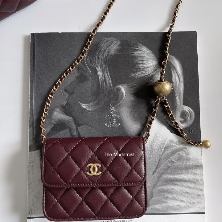 Chanel Pearl Crush Mini Flap Card Holder Belt Bag
