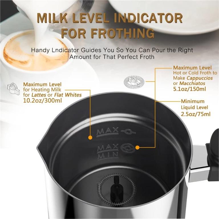 Multifunction Electric Milk Frother Milk Steamer Creamer Milk Heater with  New Foam Density for Latte Cappuccino Hot Chocolate