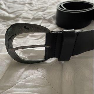 CK Black Leather Studded Belt