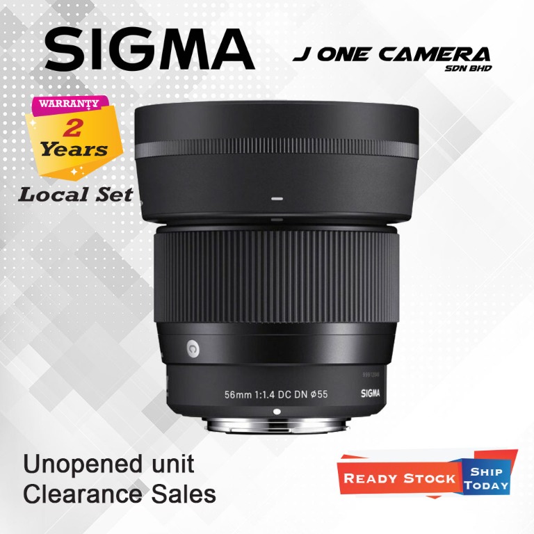 Clearance Sale Sigma 56mm F1 4 Dn Dc For Sony E Mount 2years Sigma Malaysia Warranty Photography On Carousell