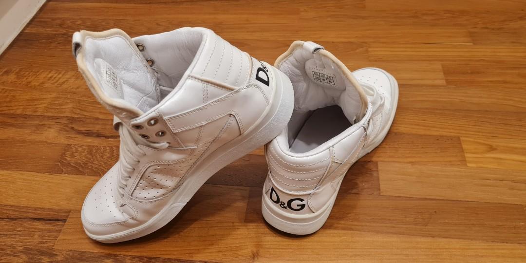 D G White High Top Sneakers