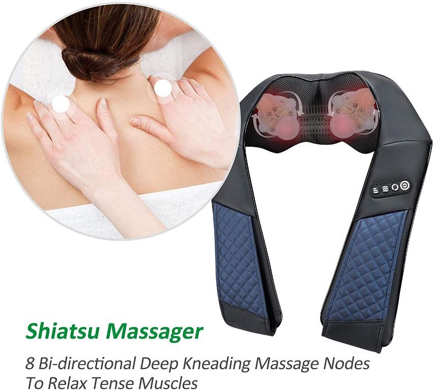 NO HEAT- EAshuhe Neck and Shoulder Massager, Shiatsu Back Massage Pillow 