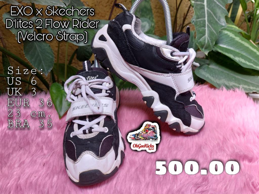 EXo x Skechers D Lites 2 Flow Rider Velcro Strap Women s Fashion