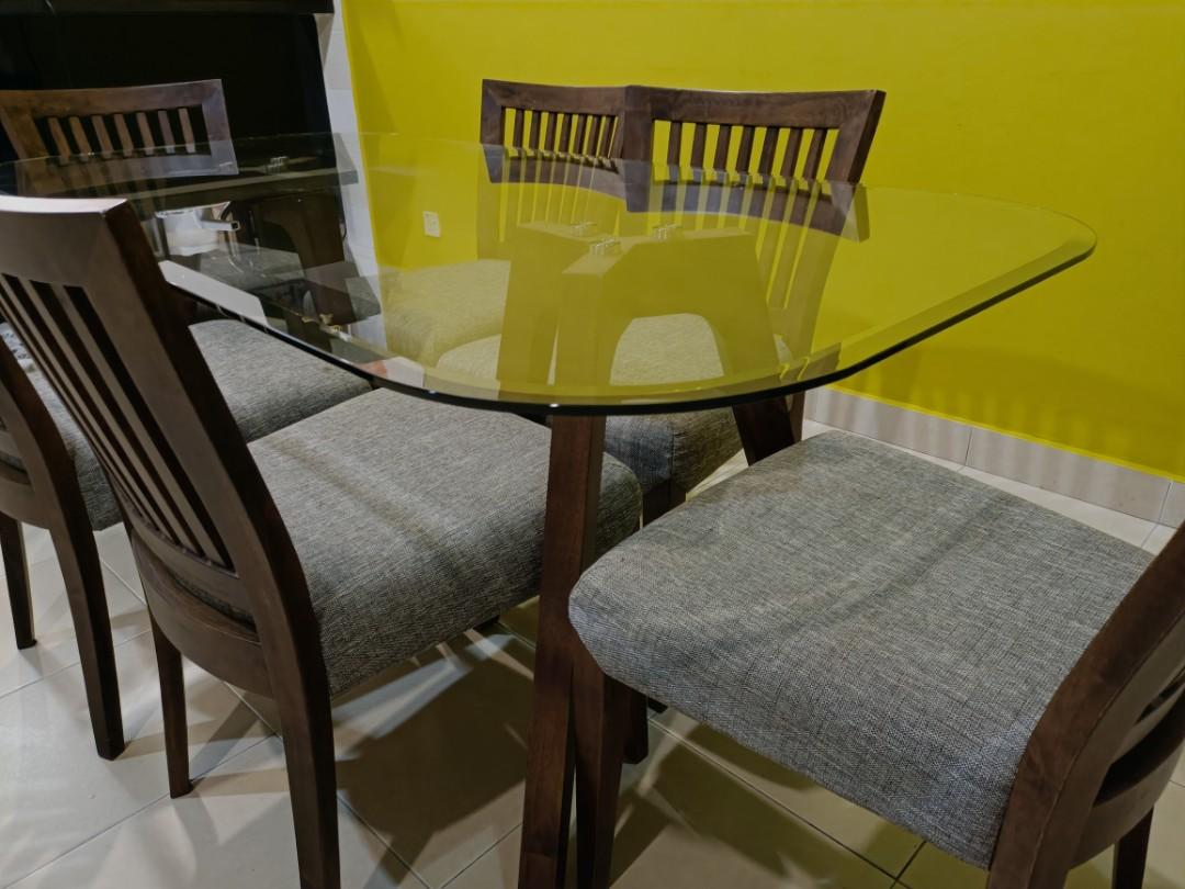Harvey Norman Glass Dining Table, Furniture & Home Living, Furniture