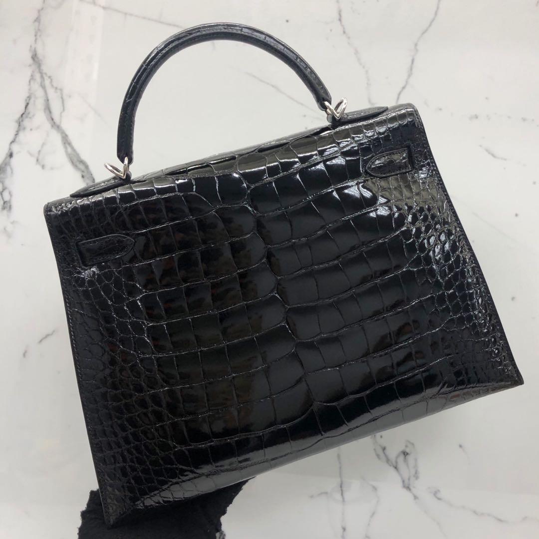 Buti Bag Mini Kelly White Croc Stamped, Luxury, Bags & Wallets on Carousell