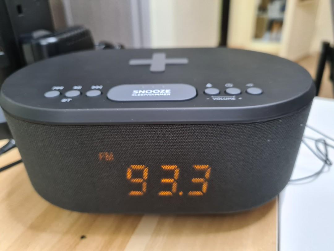 IBox Dawn Bedside Radio Alarm Clock with USB and wireless Charger