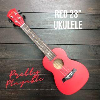 INSTOCK! Bright Hot Red Colour 23" Inch Concert Ukulele Brand New Uke Ukelele