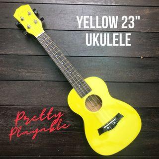 INSTOCK! Bright Retro Yellow 23" Inch Concert Ukulele Brand New Uke Ukelele