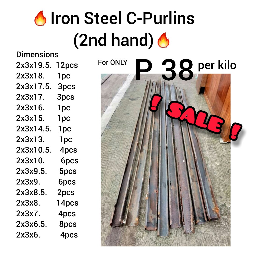 🔥Iron Steel CPurlins (2nd hand)🔥, Commercial & Industrial
