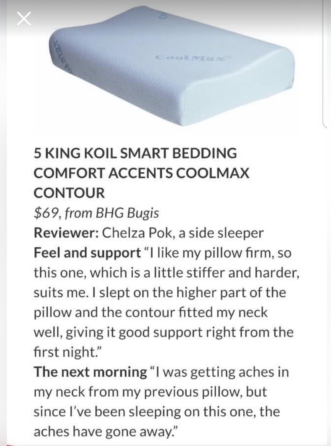 King coil Coolmax Pillow