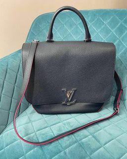 專櫃正品LV LOUIS VUITTON Women Volta Taurillon Leather 黑色手提包斜挎包肩背包郵差包 附購買證明