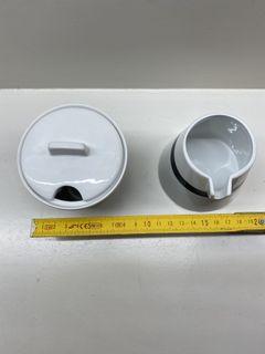 Milk can and sugar bowl set