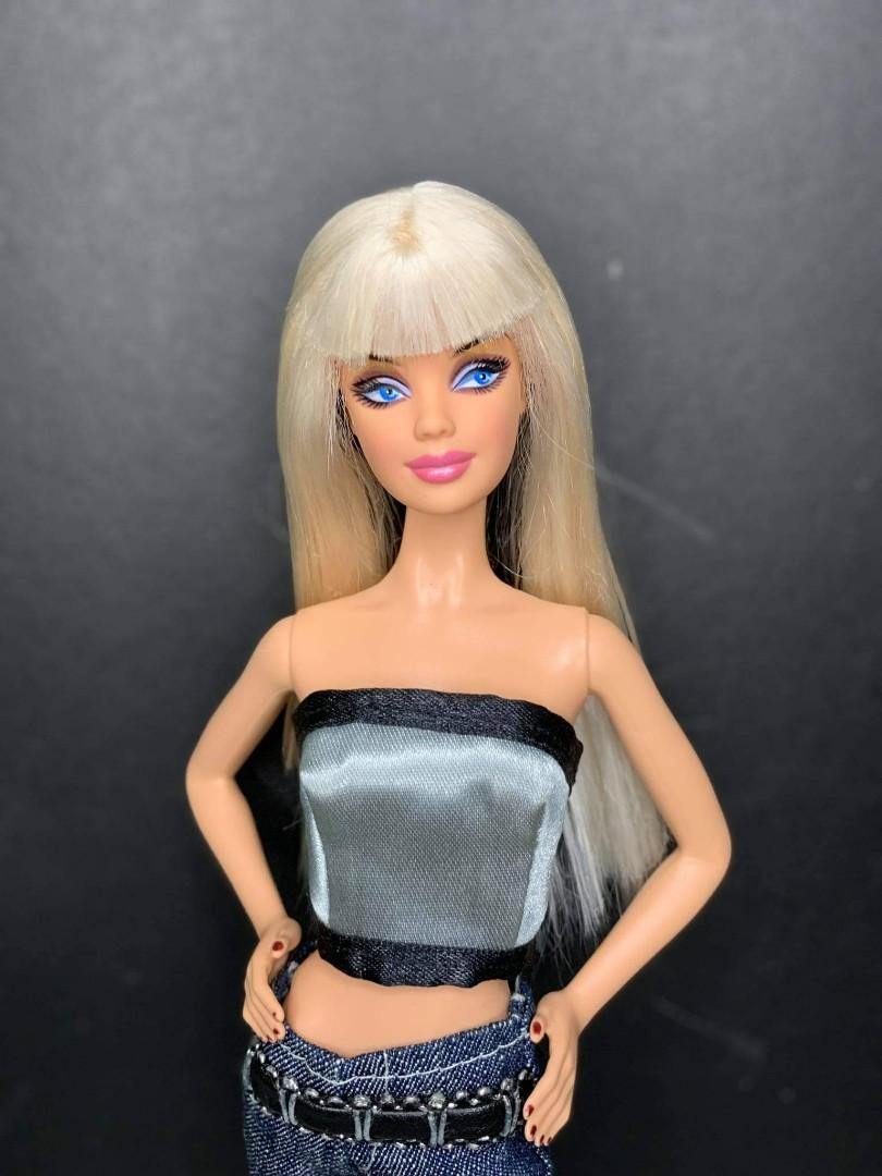 New Model Muse Barbie Doll Silver Plastic Corset Top Shirt Body