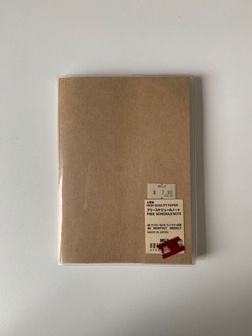 MUJI A5 Monthly Schedule Note - 32 Sheets, Made In Japan
