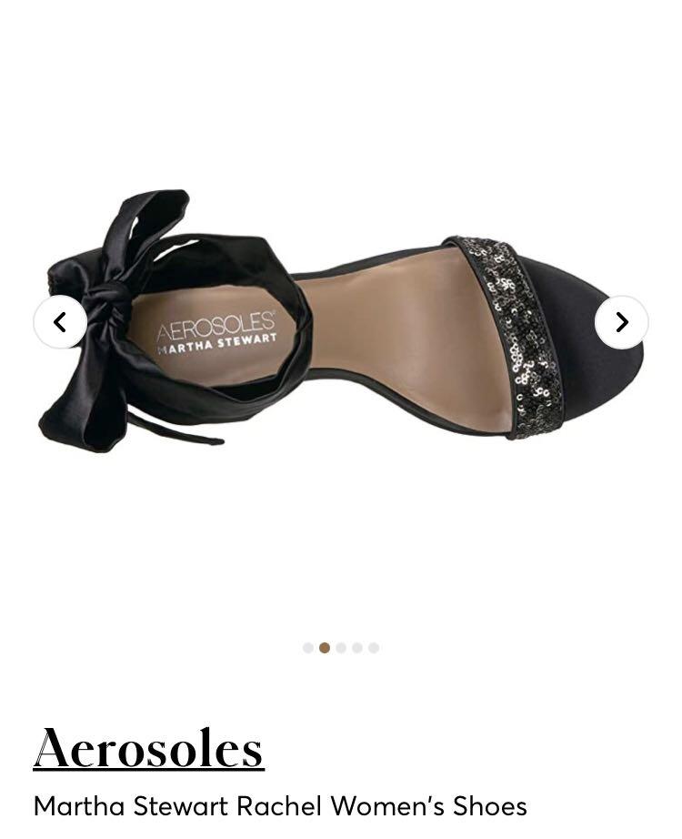 AEROSOLES Martha Stewart Rachel Ankle Strap Sparkle Sandal Black