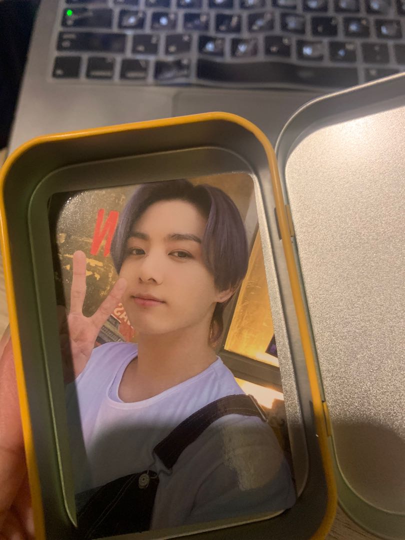 [ON HAND] BTS BUTTER JUNGKOOK WEVERSE POB PHOTOCARD WITH TIN CAN, Hobbies & Toys, Memorabilia