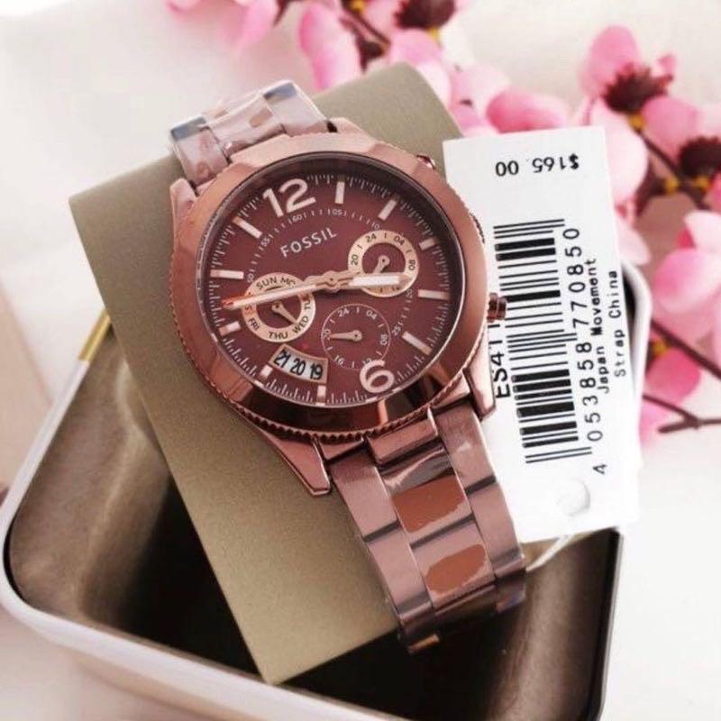 Original 100 Fossil Watch Women Wine ES4110 Fesyen Wanita Jam Tangan di Carousell