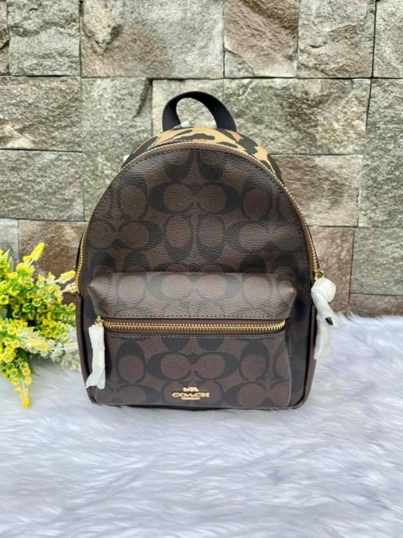 Coach mini charlie 2025 backpack in signature canvas