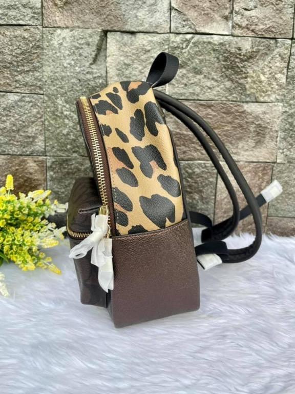 ORIGINAL Coach 39034 Mini Charlie Backpack in Signature Canvas with Leopard Print
