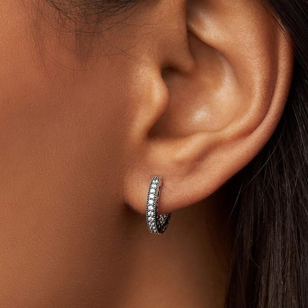 Pandora Pave Heart Earrings Unisex 