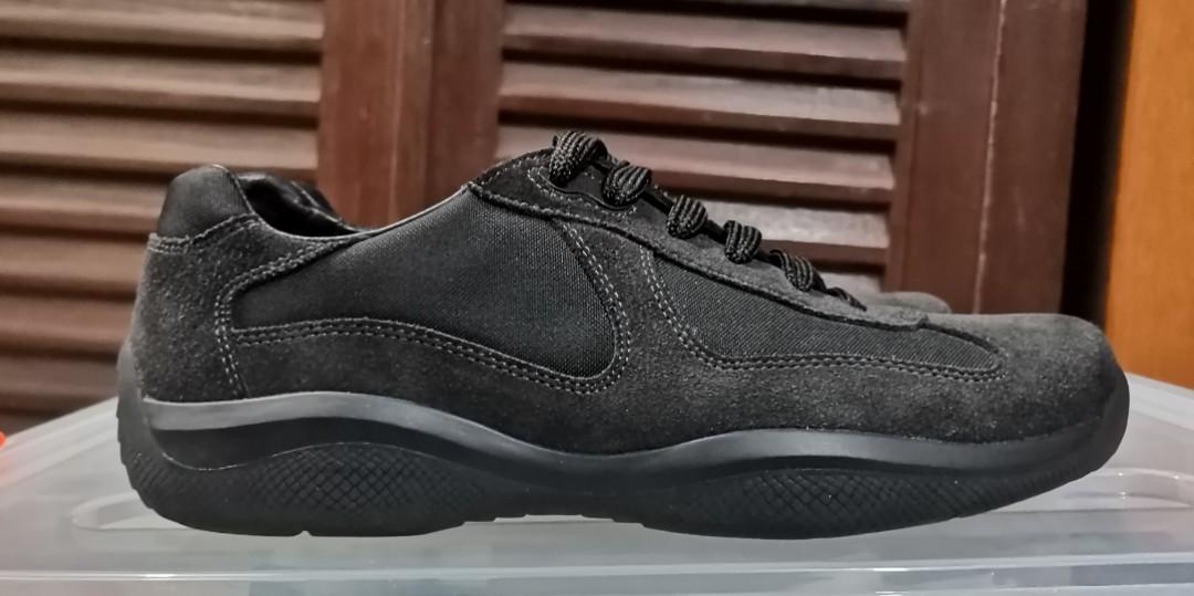 Prada americas cup grey suede top