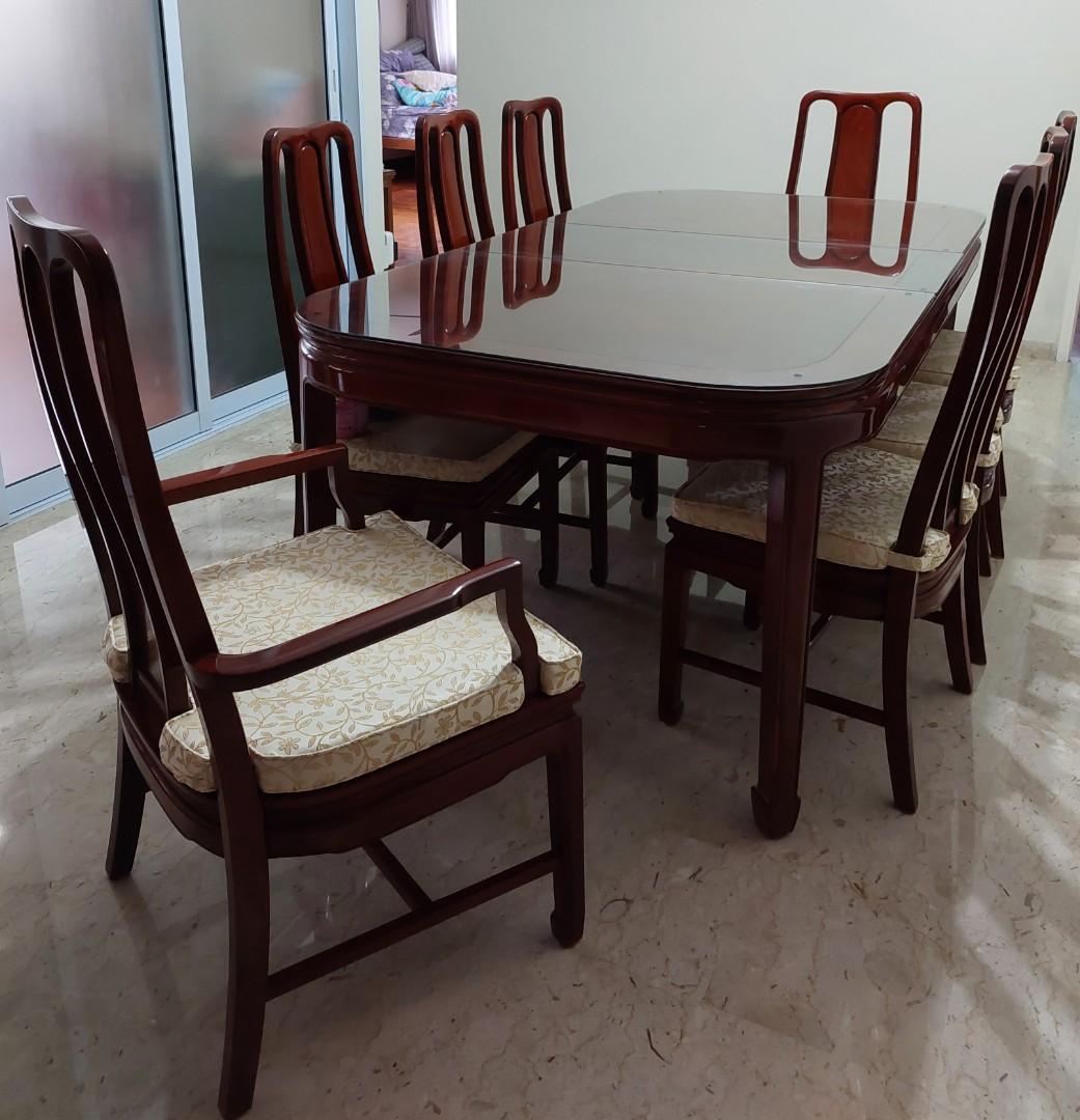 Rosewood dining table and chairs, Furniture & Home Living, Furniture