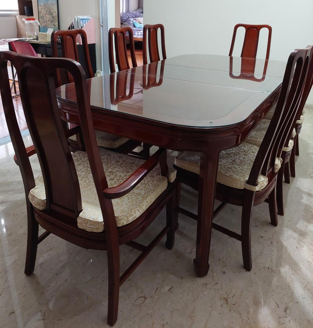 Rosewood dining table and chairs, Furniture & Home Living, Furniture
